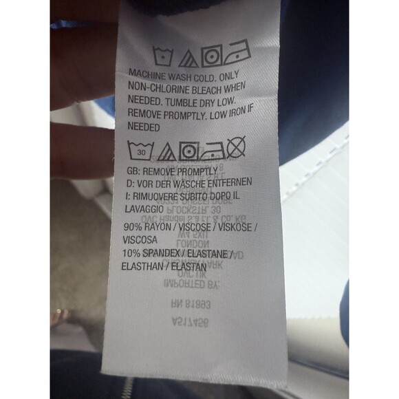 SUSAN GRAVER Cool Touch Mock-Neck top w/ Smocking Blue Blouse sz Xlarge - Picture 6 of 7